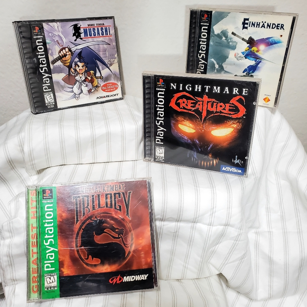 Mortal Kombat Triology. Nightmare Creatures. Einhander. Brave Fencer Musashi